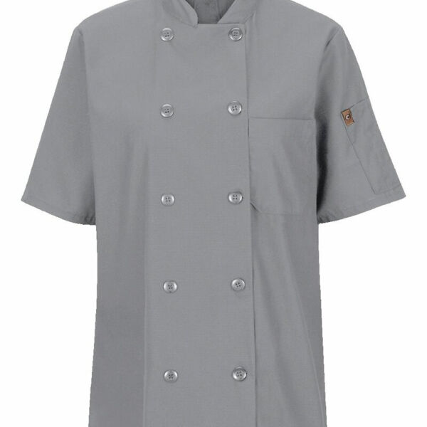 Women's Mimix™ Short Sleeve Chef Coat with OilBlok Thumbnail