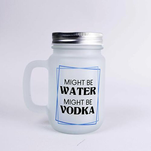 Sublimation Frosted Mason Jar w/ Straw 12oz Thumbnail