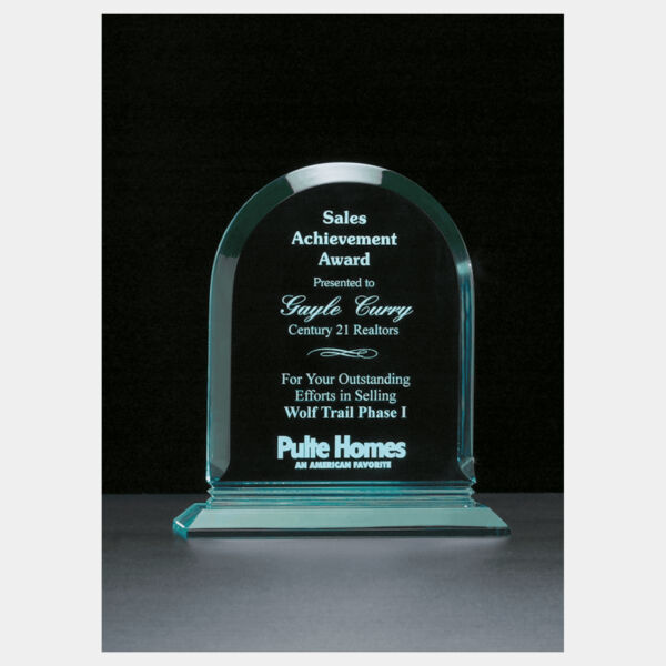 7 1/2" x 8 3/4" Arch Series Jade Acrylic Award Thumbnail