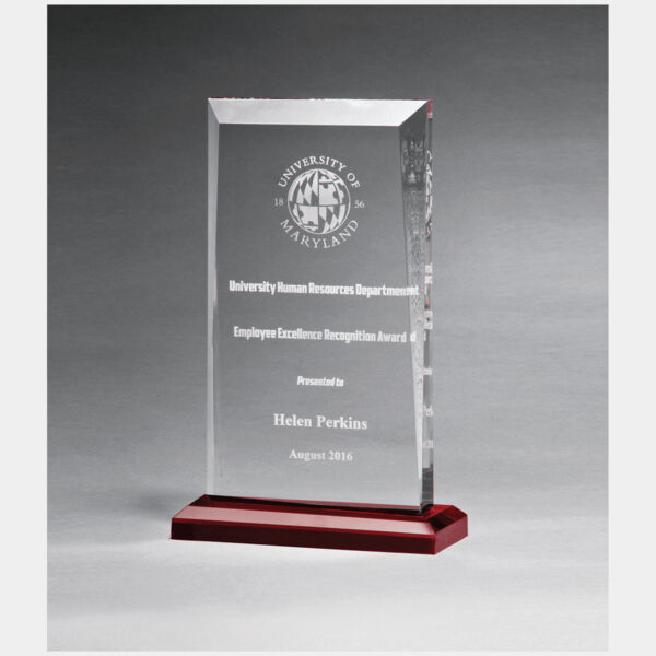 6" x 9 3/4" Apex Series Acrylic Award with Highlights and Base Thumbnail
