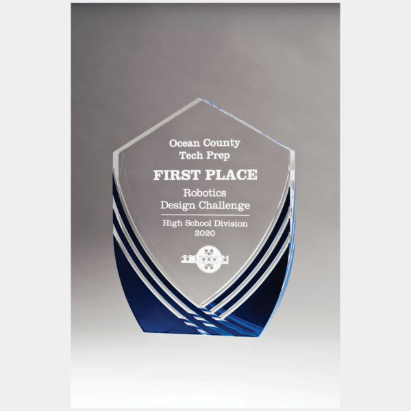 6 1/2" x 8 1/2" Shield Series Acrylic with Polished Score Lines and Metallic Accent Thumbnail