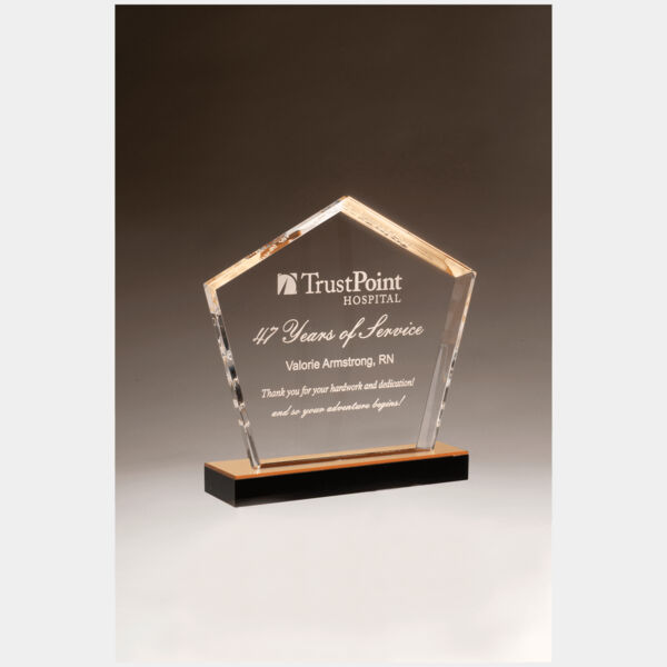 7" x 8" Diamond Series Acrylic with Accent and Mirror Top Base Thumbnail