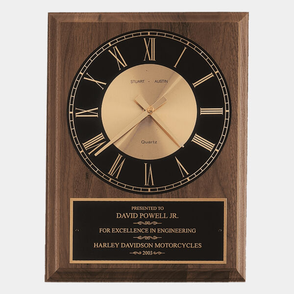 8" x 10" American Round Face Quartz Clock with Plate Thumbnail