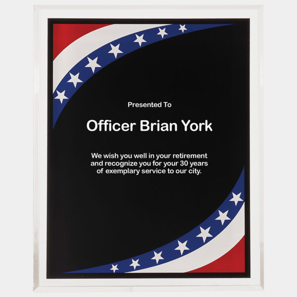 7" x 9" Stars & Stripes Border -Plaq Acrylic Thumbnail