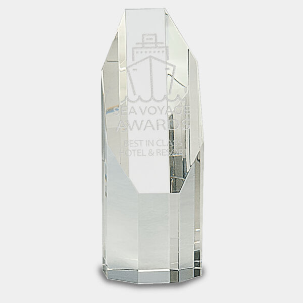 6" Octagon Slant-Top Crystal Tower Thumbnail