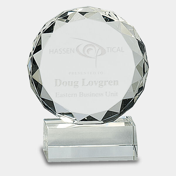 5 1/4" Round Facet Crystal on Pedestal Base Thumbnail