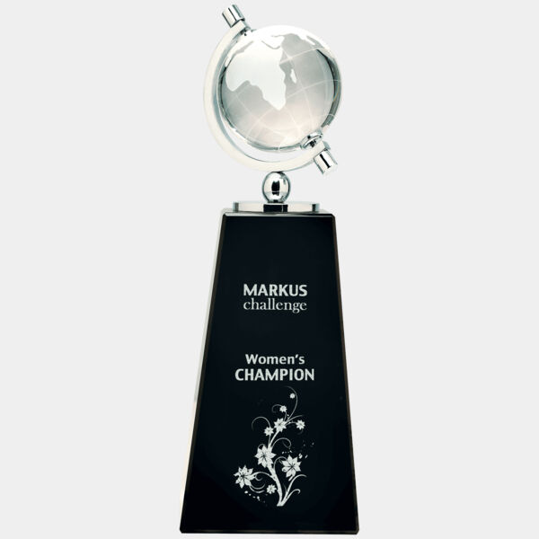 9" Crystal Spinning Globe on Pedestal Base Thumbnail