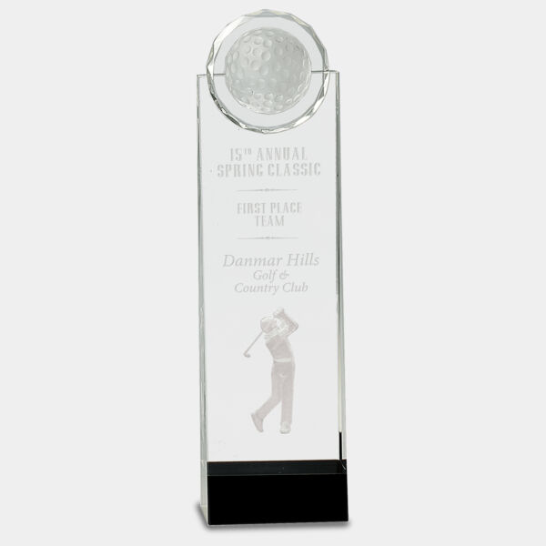 11 1/4" / Crystal Standup with 3D Golfer Thumbnail