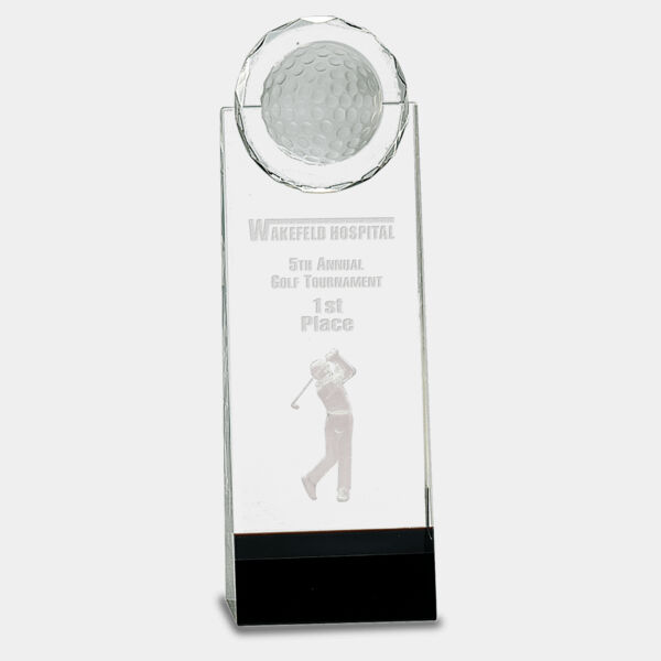 9 1/2" / Crystal Standup with 3D Golfer Thumbnail