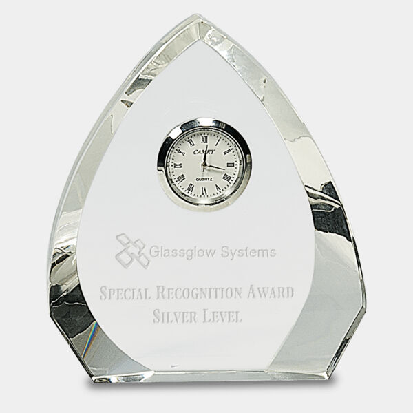 5 1/2" Crystal Arch with Clock Thumbnail