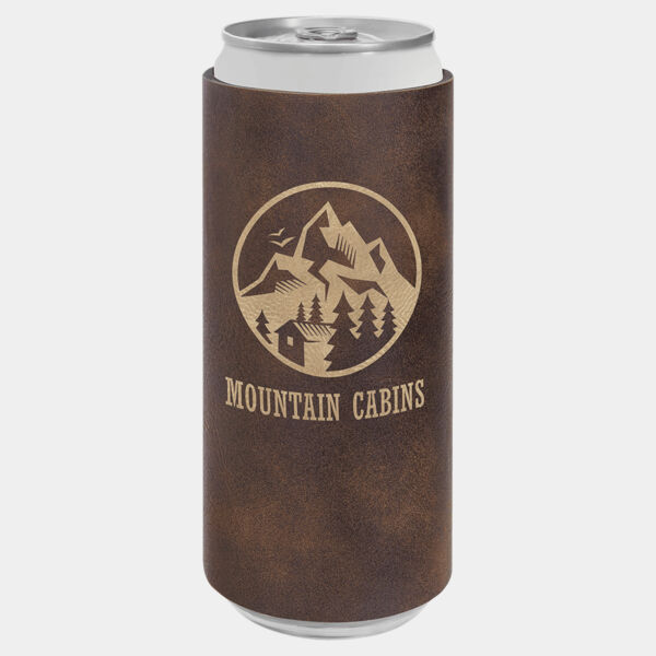 Rustic/ Laserable Leatherette Slim Beverage Holder Thumbnail
