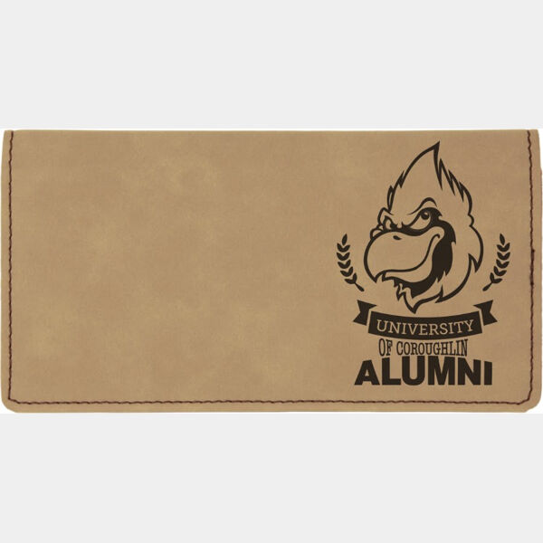 6 3/4" x 3 1/2" Laserable Leatherette Checkbook Cover Thumbnail