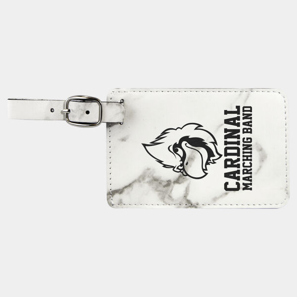 4 1/4" x 2 3/4" Marble Laserable Leatherette Luggage Tag Thumbnail