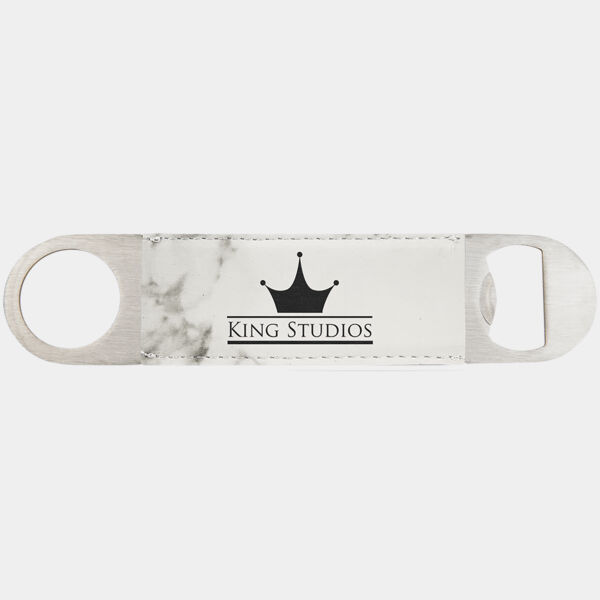 1 1/2" x 7" Marble Laserable Leatherette Bottle Opener Thumbnail