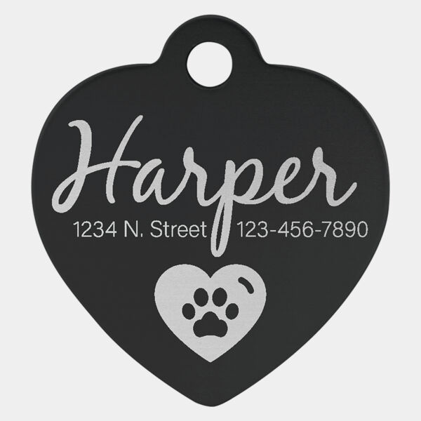 1" x 1" Laserable Anodized Aluminum Heart Pet Tag Thumbnail