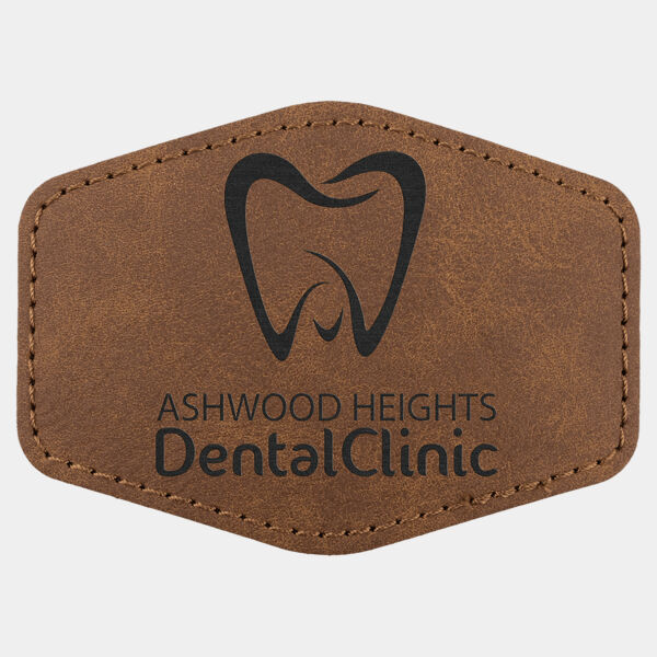 Hex Patch with Kota Pro Adhesive - Laserable Leatherette, Creekside Collecttion 3 1/2" x 2 1/2" Thumbnail