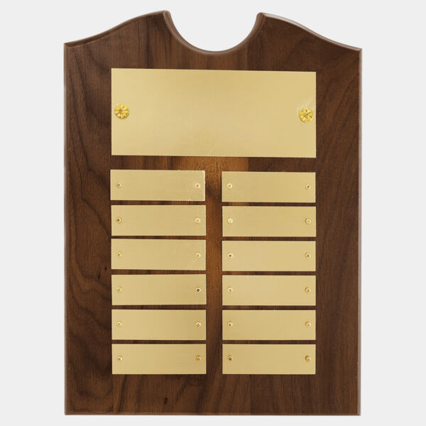 9" x 12"/Plates 7/8" x 2 3/4" American 12 Plate Perpetual Plaque with Brushed Brass Plates Thumbnail