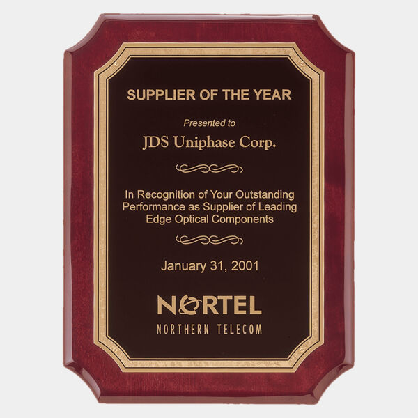9" x 12" Airflyte Piano Finish Plaque with Border LaserFX Plate Thumbnail