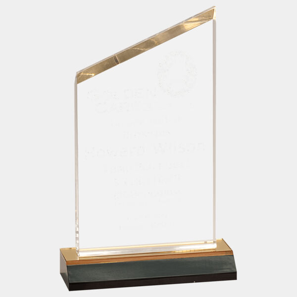 5" x 10" Reflection Beveled Peak Acrylic with 6" Mirror Base Thumbnail
