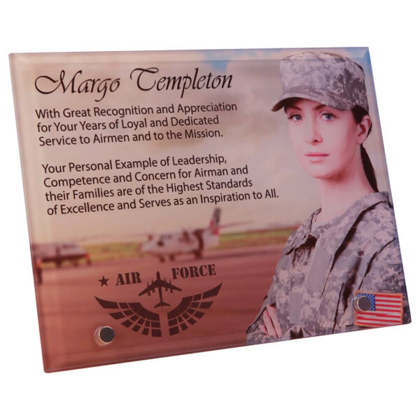 8" x 6" Sublimatable Horizontal Glass with 2 Pins Thumbnail
