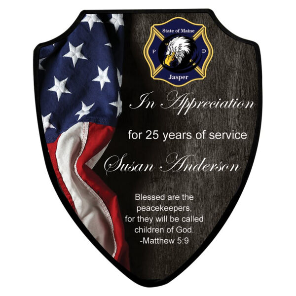 7.5" x 9.125" Unisub Sublimatable Shield Plaque with Edge Thumbnail