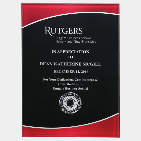 5 1/4" x 7 1/4" Acrylic Plaque Plate with Border and Center Thumbnail